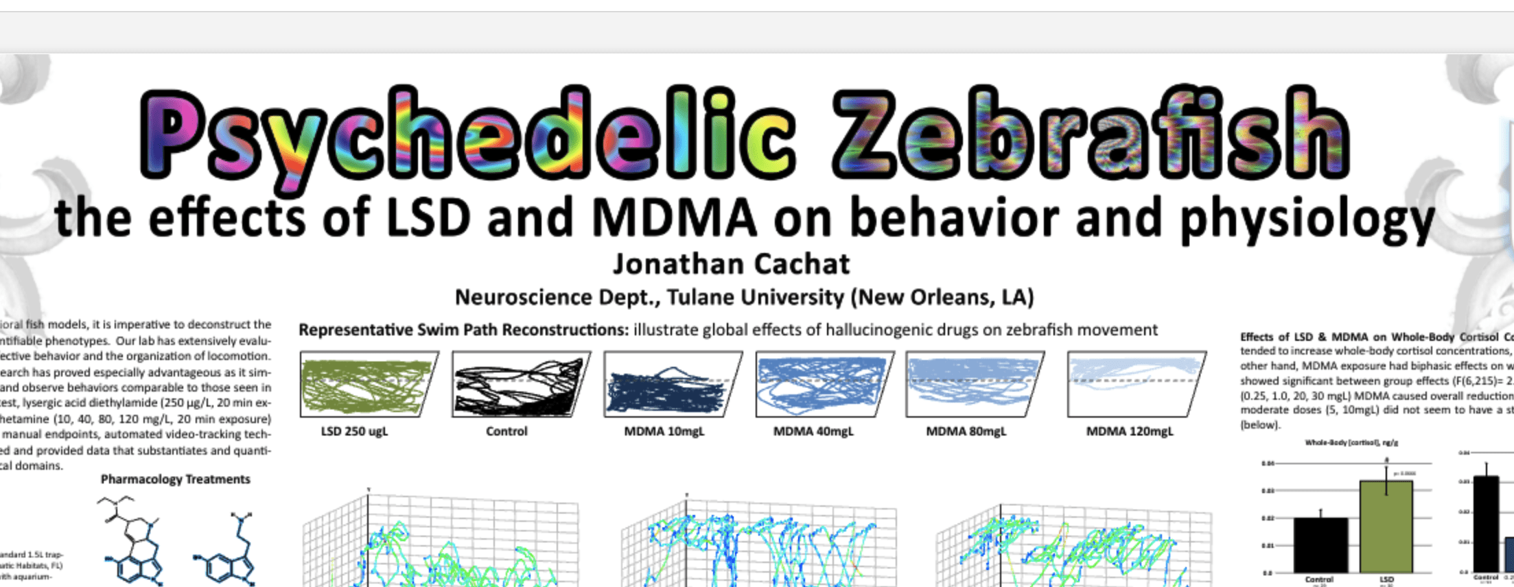 Psychedelic Zebrafish: the effects of LSD and MDMA on zebrafish behavior and physiology